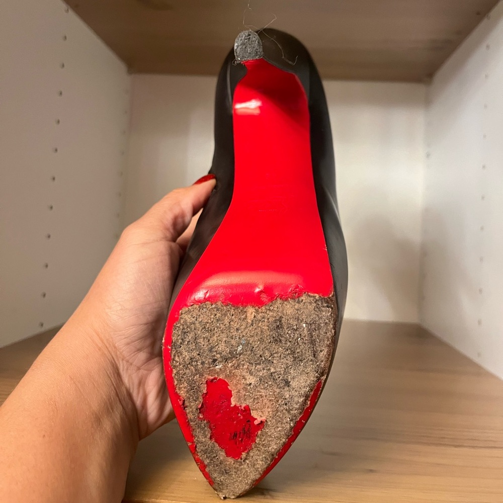 Black leather Christian Louboutins